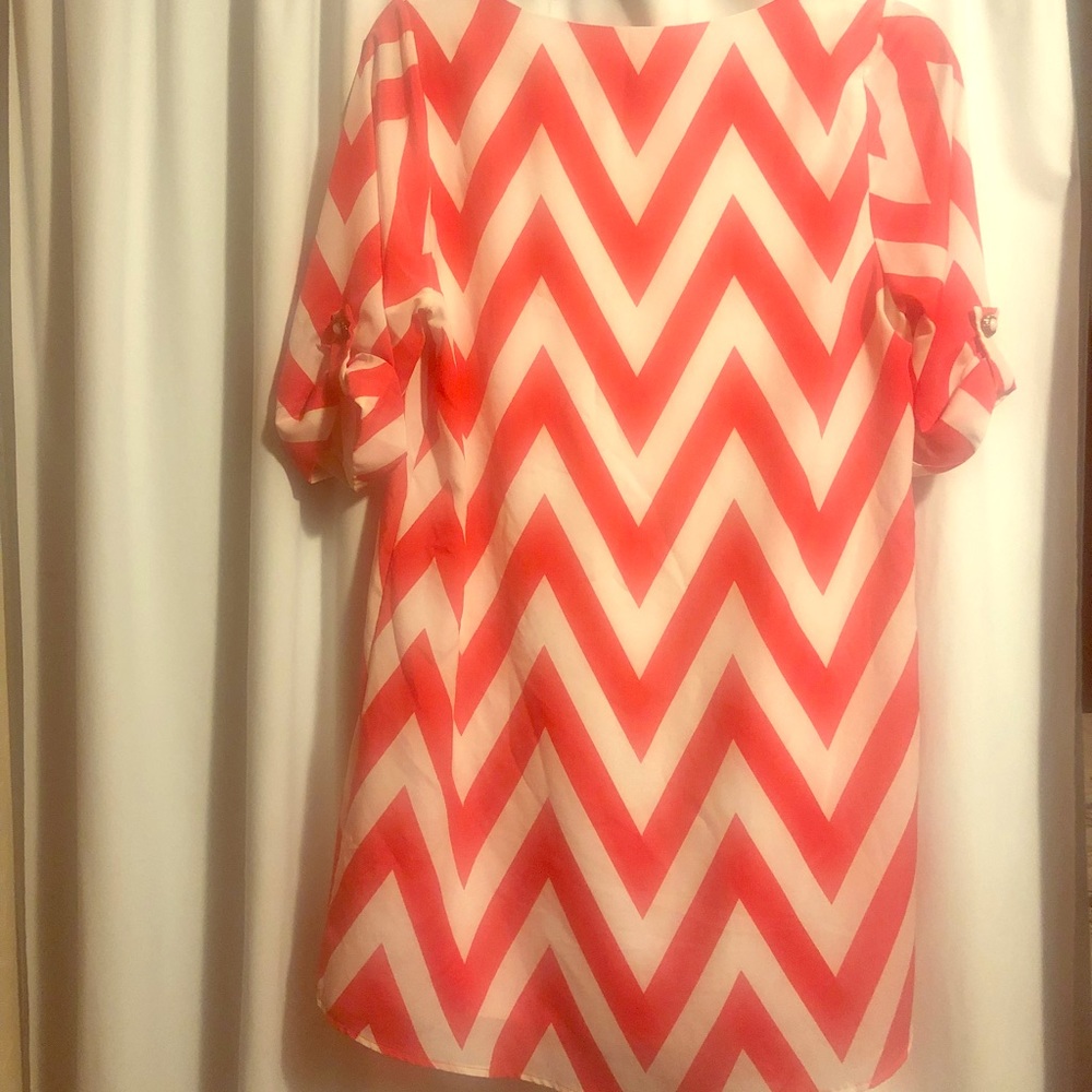 Pink Chevron Shift dress